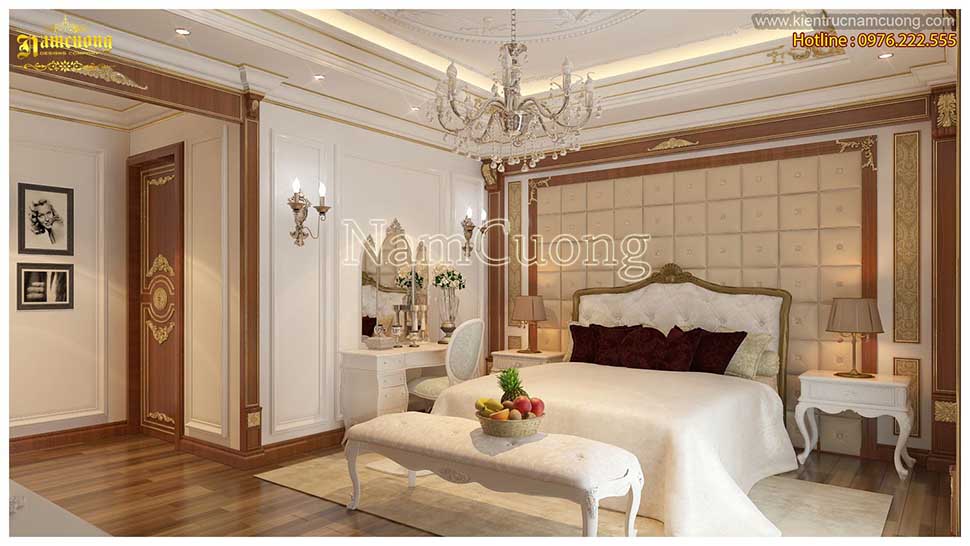 phòng ngủ kết hợp màu gỗ