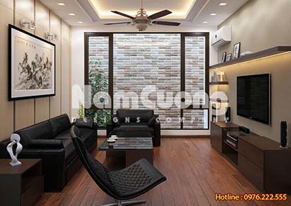 Mẫu phòng khách thiết kế nội thất hiện đại rộng 30 m2