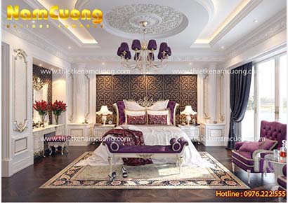Mẫu phòng ngủ đẹp nội thất Pháp diện tích 40m2 tại Quảng Ninh