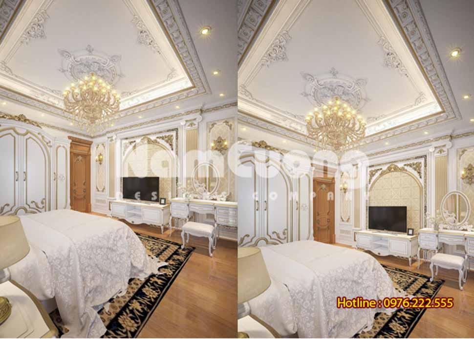 mẫu nội thất phòng ngủ kiểu Pháp