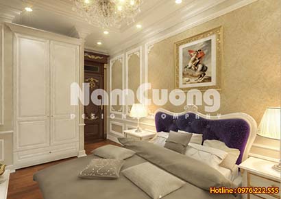 Mẫu thiết kế phòng ngủ nội thất tân cổ điển tại Quảng Ninh