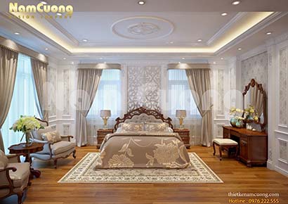 Mẫu thiết kế phòng ngủ cho biệt thự lâu đài tại Quảng Ninh