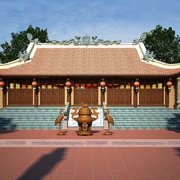 Thiết kế kiến trúc chùa 5 gian chữ Nhất tại Hải Dương